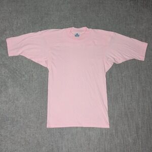 Vintage Blank Signature Sportswear Pink T-Shirt Made in USA Men Small Cotton